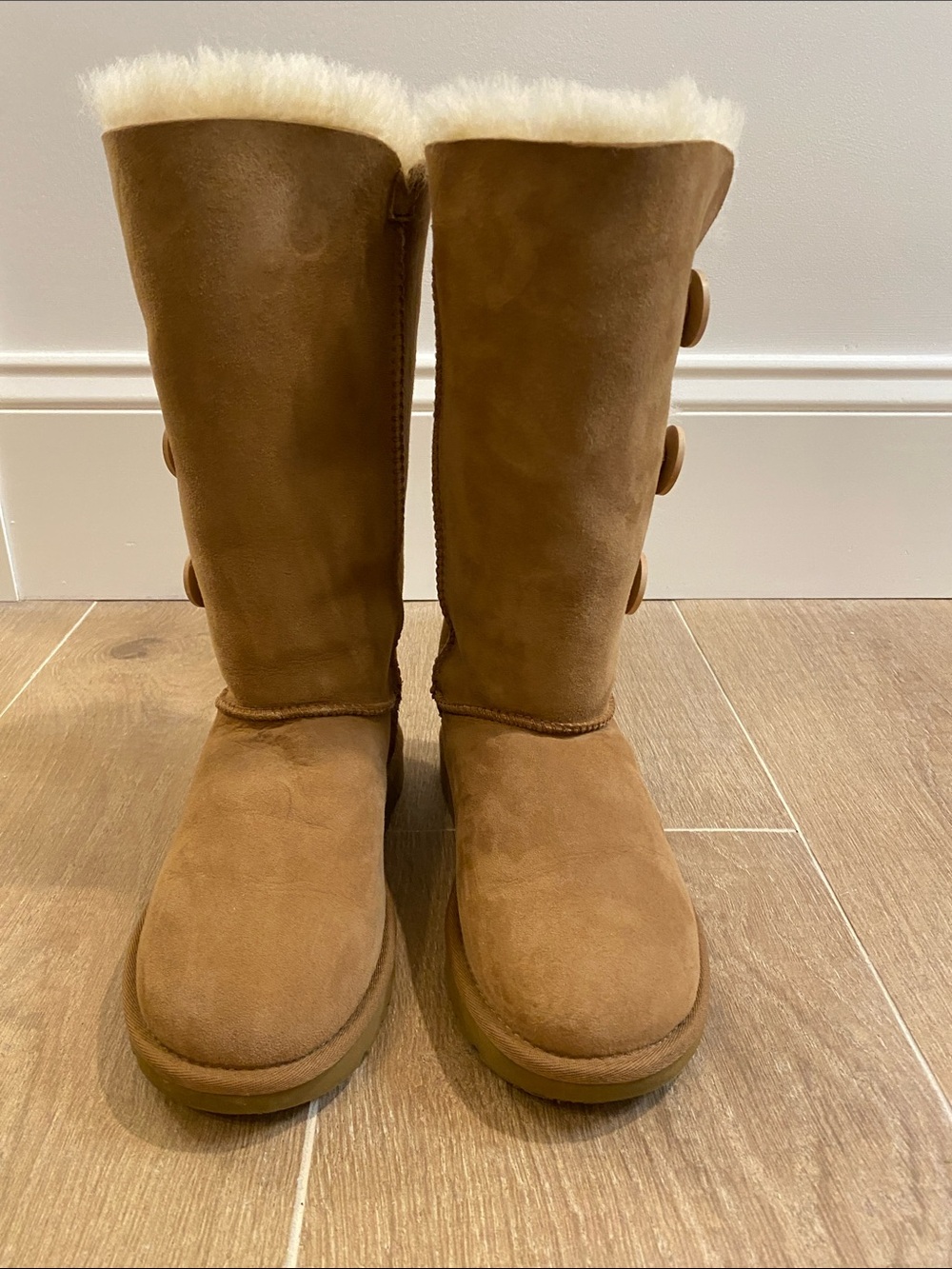 UGG Chestnut Button Shearling Mid-Calf Boots - Picture 5 of 9